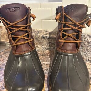 Sperry Men's Dark Brown and Black Rain Boots